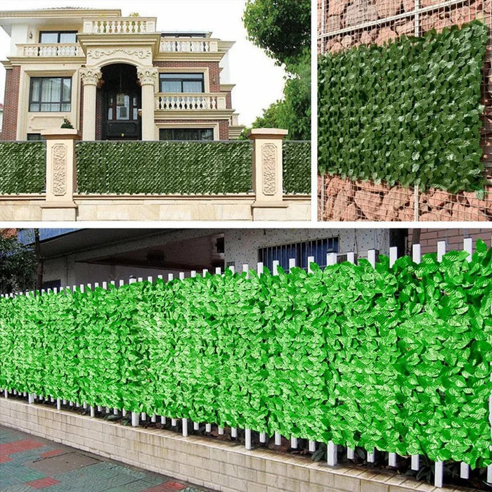1 x 1m Dark Maple Leaf Artificial Hedge Faux Leaf Privacy Screen Fence Garden Balcony Decorative Barrier - 7