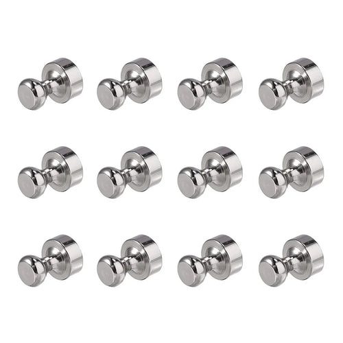 12Pcs D12x16mm Chess Shape NdFeB Magnet Metal Thumbtack Refrigerator White Board Office Magnetic Push Pins with Storage Box - 1