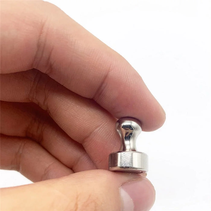 12Pcs D12x16mm Chess Shape NdFeB Magnet Metal Thumbtack Refrigerator White Board Office Magnetic Push Pins with Storage Box - 3