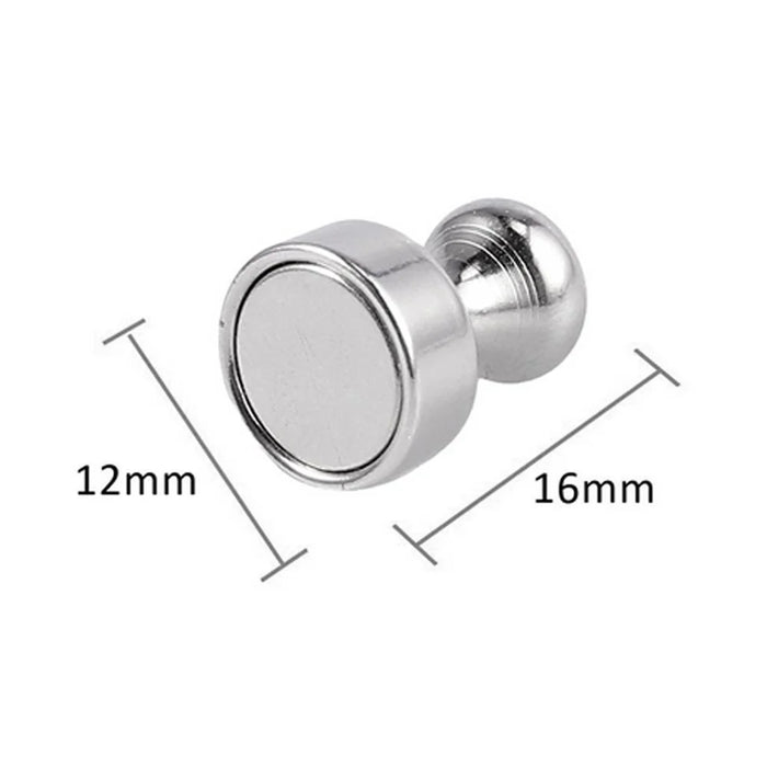 12Pcs D12x16mm Chess Shape NdFeB Magnet Metal Thumbtack Refrigerator White Board Office Magnetic Push Pins with Storage Box - 6