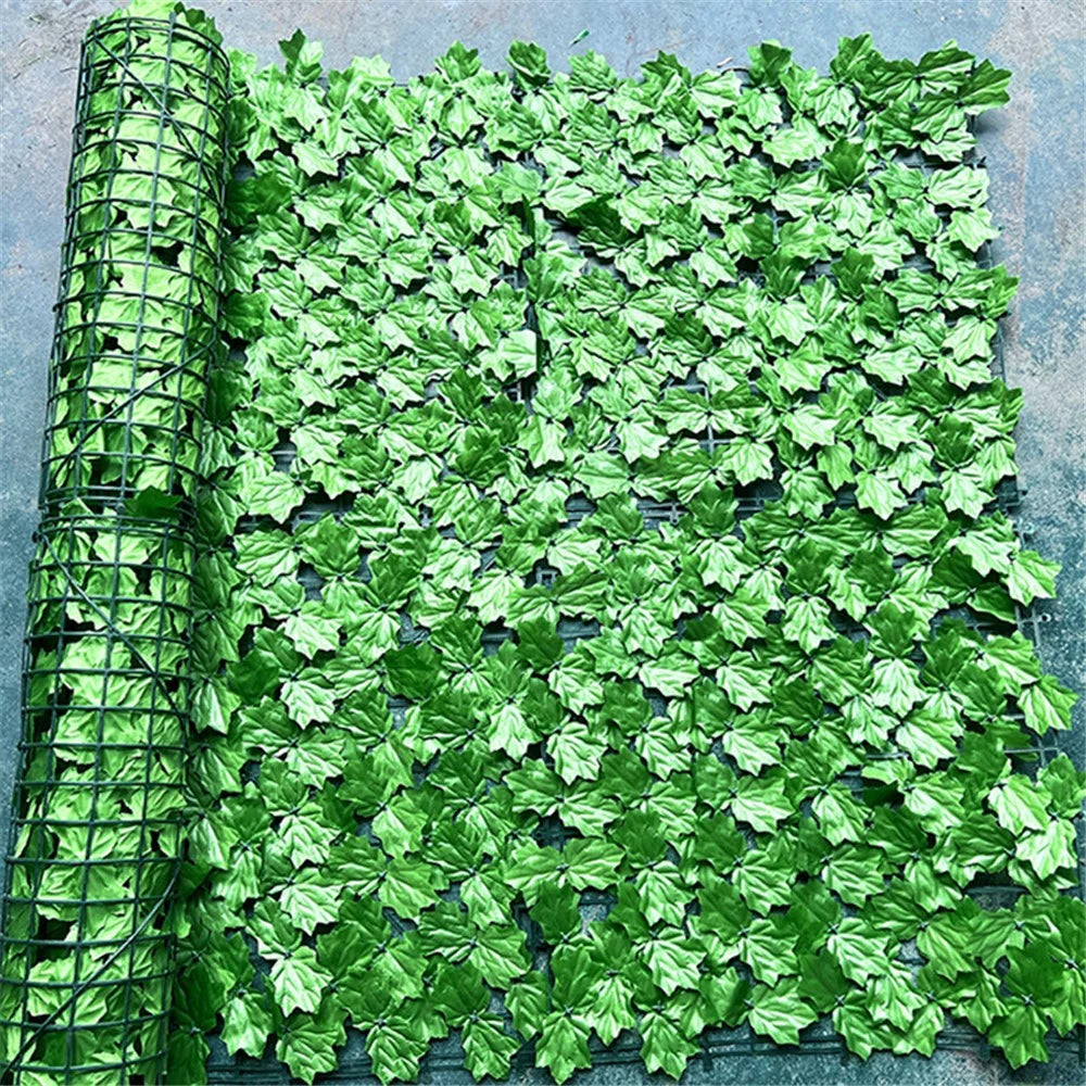 0.5m x 0.5m Light Green Maple Leaf Privacy Fence Screen Artificial Plant Hedges for Outdoor Garden Decor - 1