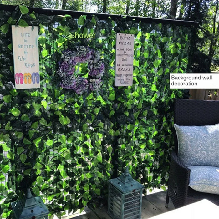 0.5m x 1m Light Green Maple Leaf Privacy Fence Screen Artificial Plant Hedges for Outdoor Garden Decor - 6