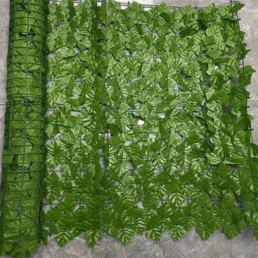 0.5m x 1m Light-Colored Faux Grape Leaf Artificial Hedge Fence Panel Garden Yard Plant Barrier - 1
