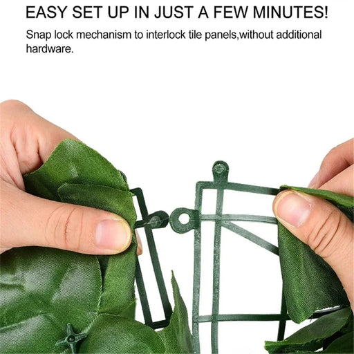 0.5m x 1m Light-Colored Faux Grape Leaf Artificial Hedge Fence Panel Garden Yard Plant Barrier - 2