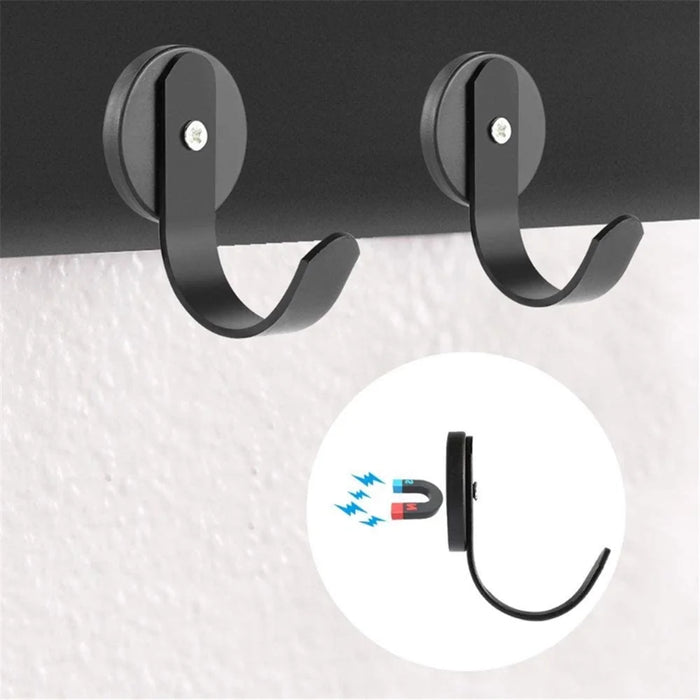 Magnetic Wreath Metal Hanger Strong Hook for Towel Coat Umbrella Key - Black - 2