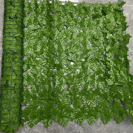 0.5m x 3m Light-Colored Faux Grape Leaf Artificial Hedge Fence Panel Garden Yard Plant Barrier - 1