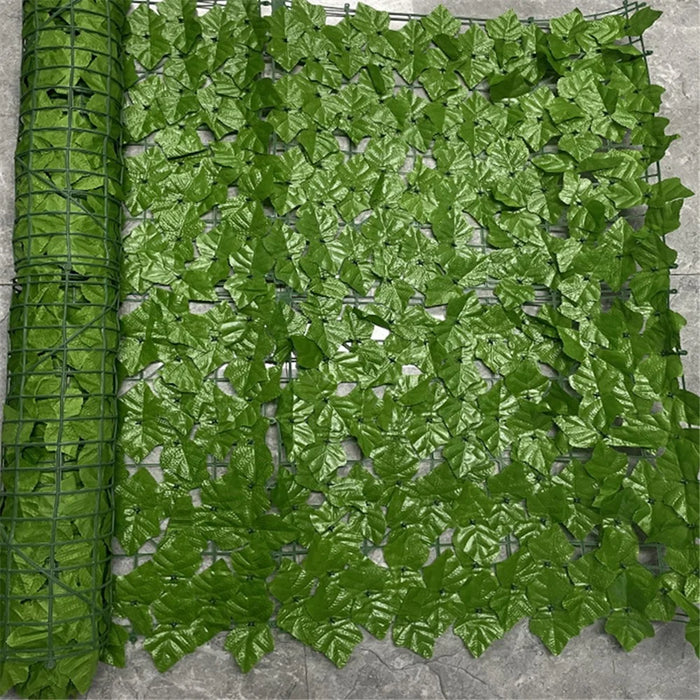 0.5m x 3m Light-Colored Faux Grape Leaf Artificial Hedge Fence Panel Garden Yard Plant Barrier - 1