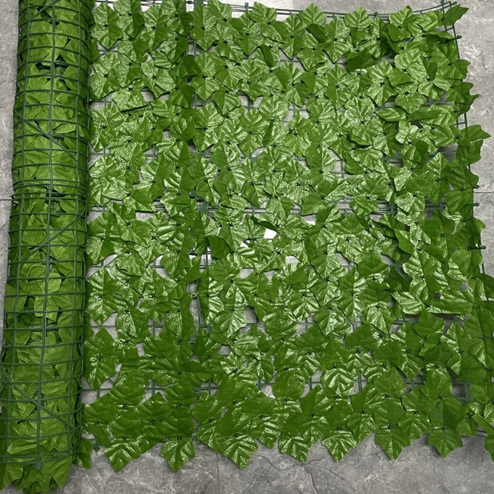 1 x 2m Light Grape Leaf Artificial Hedge Green Leaf Privacy Screen Faux Plant Fence Outdoor Indoor Decor - 1