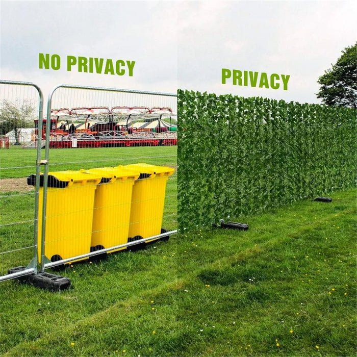1 x 2m Light Grape Leaf Artificial Hedge Green Leaf Privacy Screen Faux Plant Fence Outdoor Indoor Decor - 2