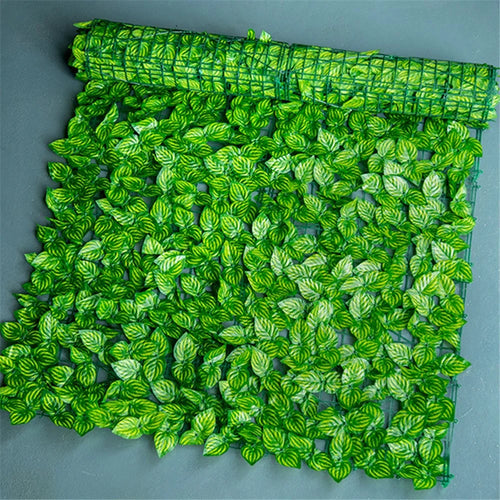 Privacy Fence Wall Screen 0.5 x 0.5m Artificial Hedges Fence with Faux Watermelon Leaf for Garden Balcony Decoration - 1