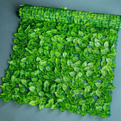 Privacy Fence Wall Screen 1 x 1m Artificial Hedges Fence with Faux Watermelon Leaf for Garden Balcony Decoration - 1