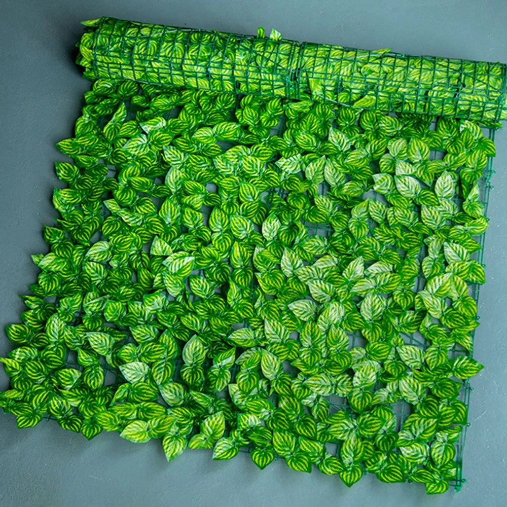 Privacy Fence Wall Screen 1 x 1m Artificial Hedges Fence with Faux Watermelon Leaf for Garden Balcony Decoration - 1