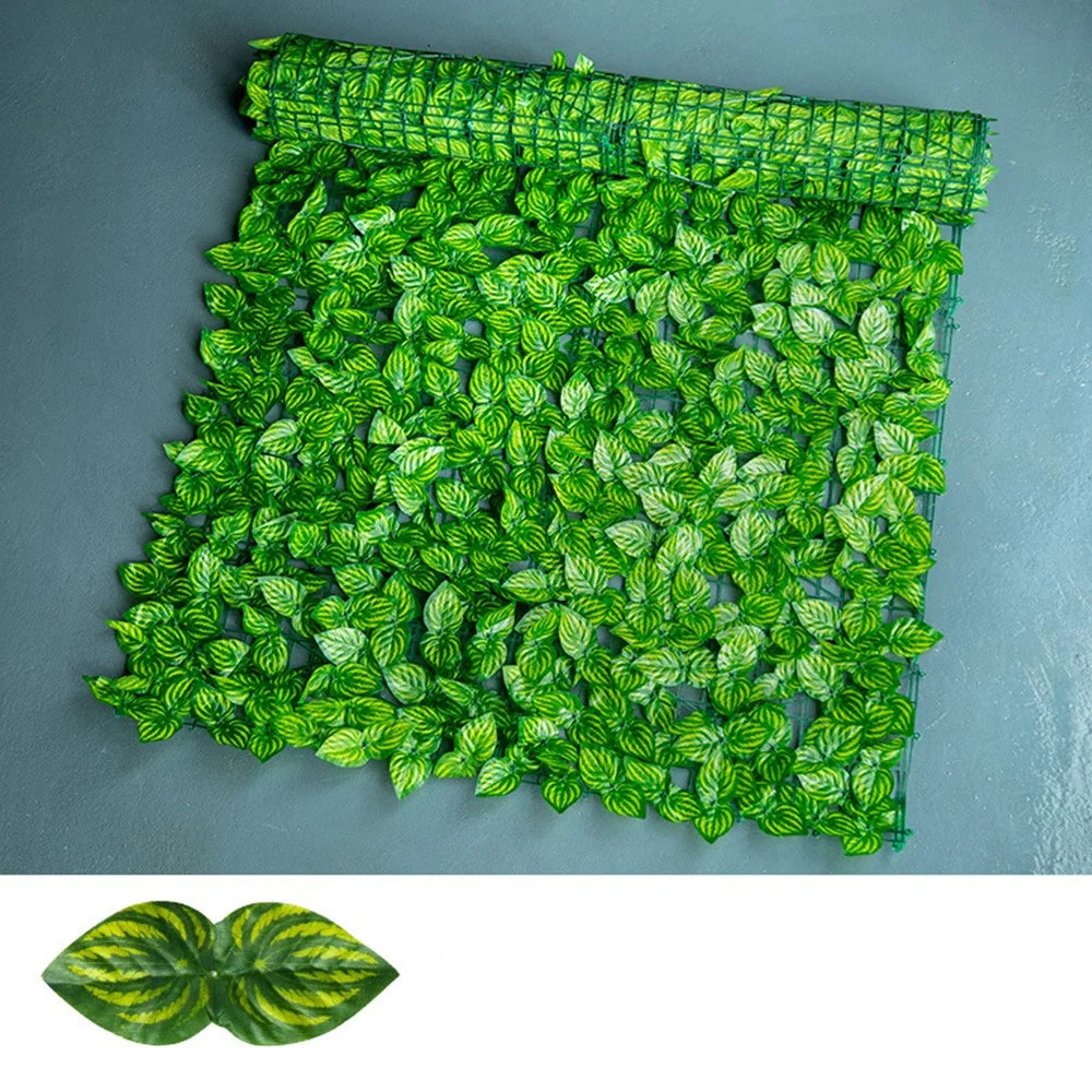 Privacy Fence Wall Screen 1 x 3m Artificial Hedges Fence with Faux Watermelon Leaf for Garden Balcony Decoration - 1