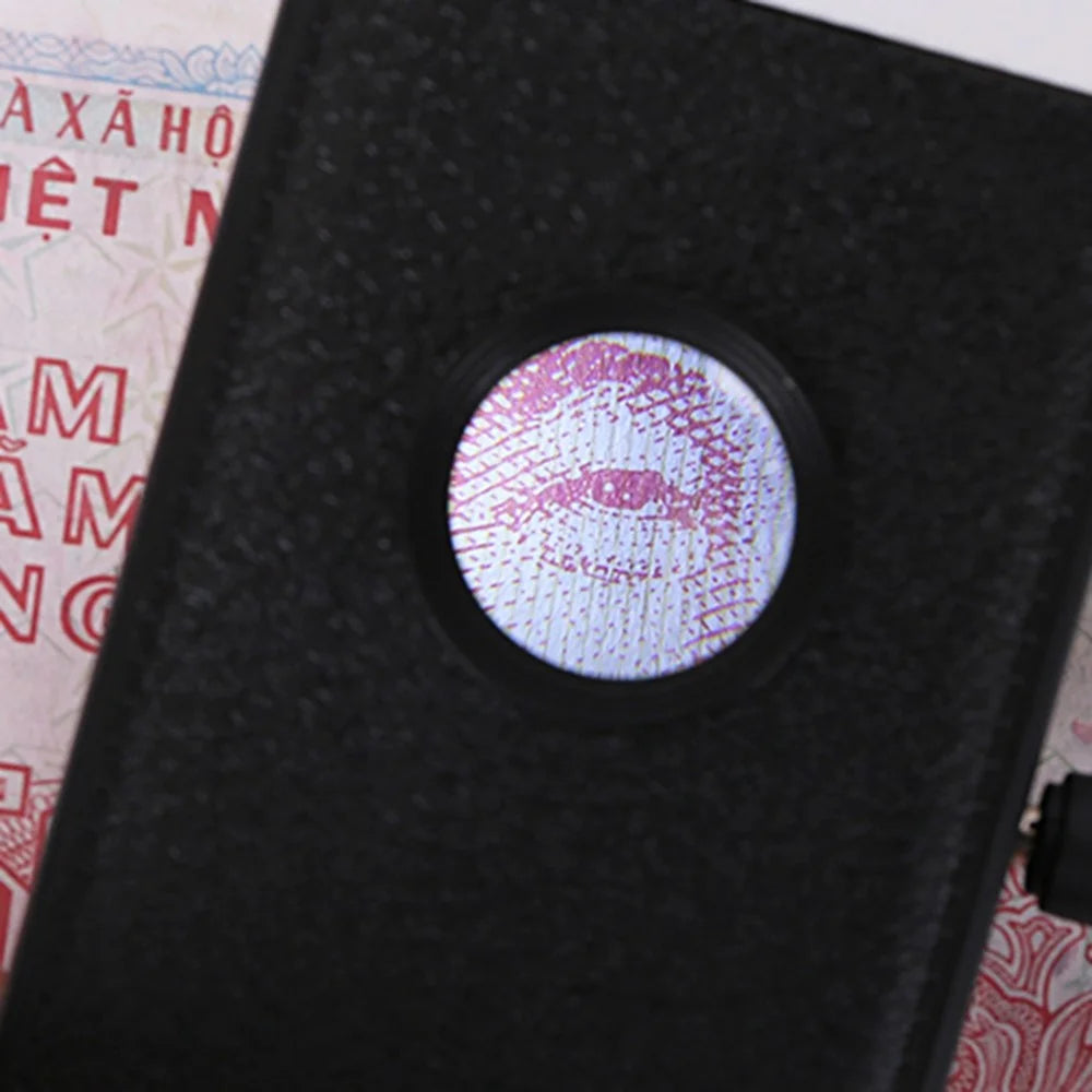 7018A 80mm Folding Magnifier with UV LED Light, 6X 25X Magnifying Glass for Jewelry Diamonds Cash Money - 3