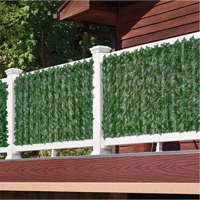 1 x 2m Green Perilla Leaf Artificial Hedge Privacy Screen Faux Leaf Fence Garden Balcony Decor - 6