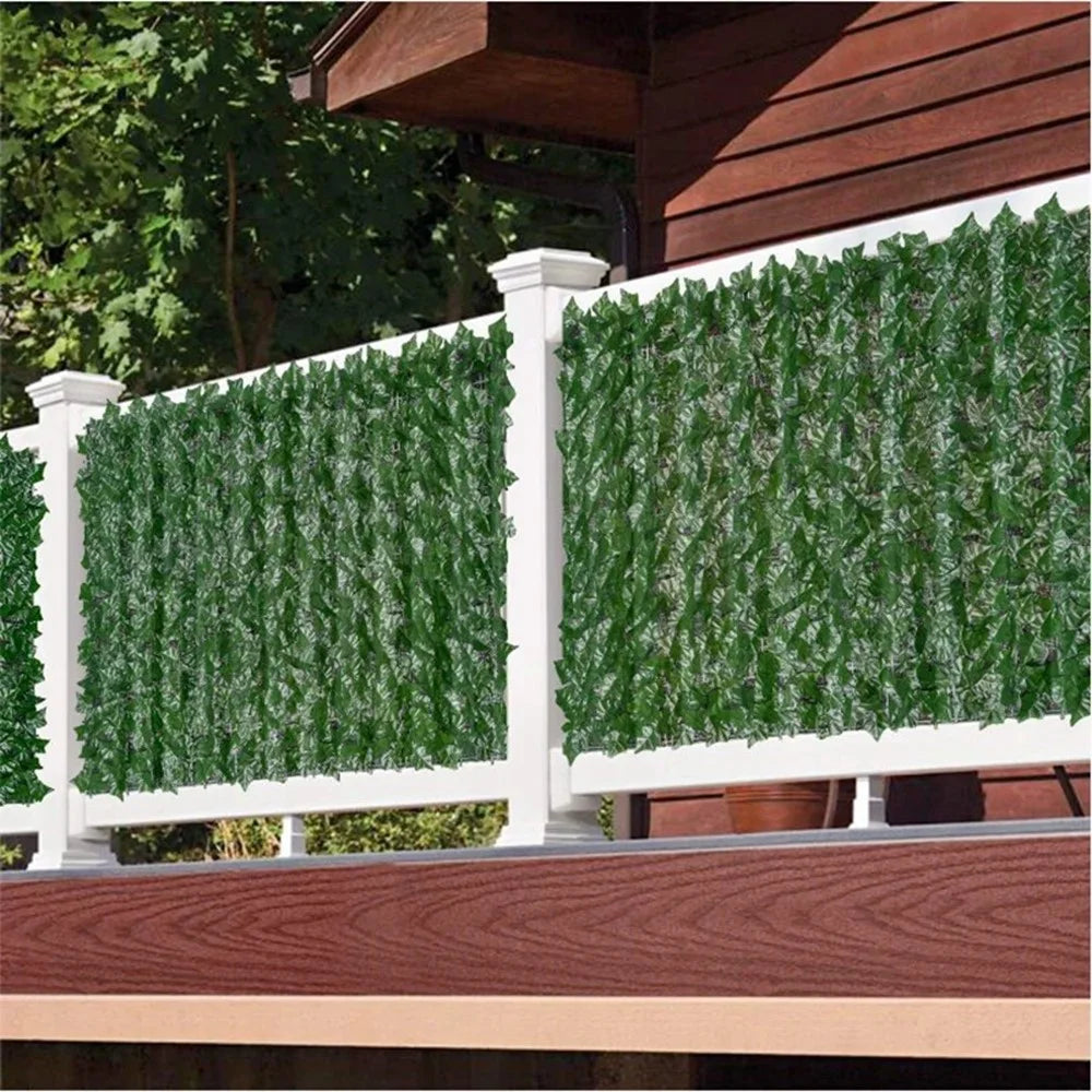 0.5 x 1m Faux Apple Leaf Artificial Hedge Privacy Screen Fence Panel Realistic Green Plant Barrier - 7