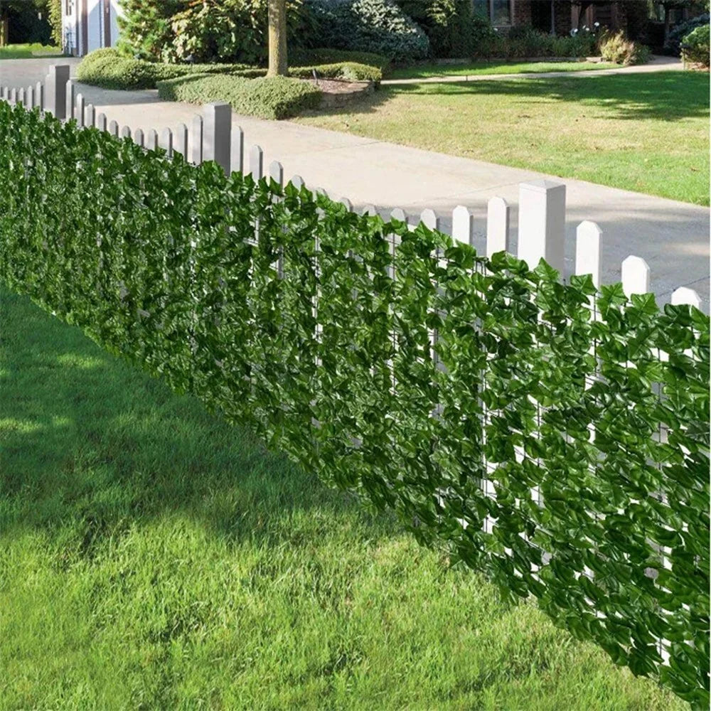 1 x 2m Faux Apple Leaf Artificial Hedge Privacy Screen Fence Panel Realistic Green Plant Barrier - 6