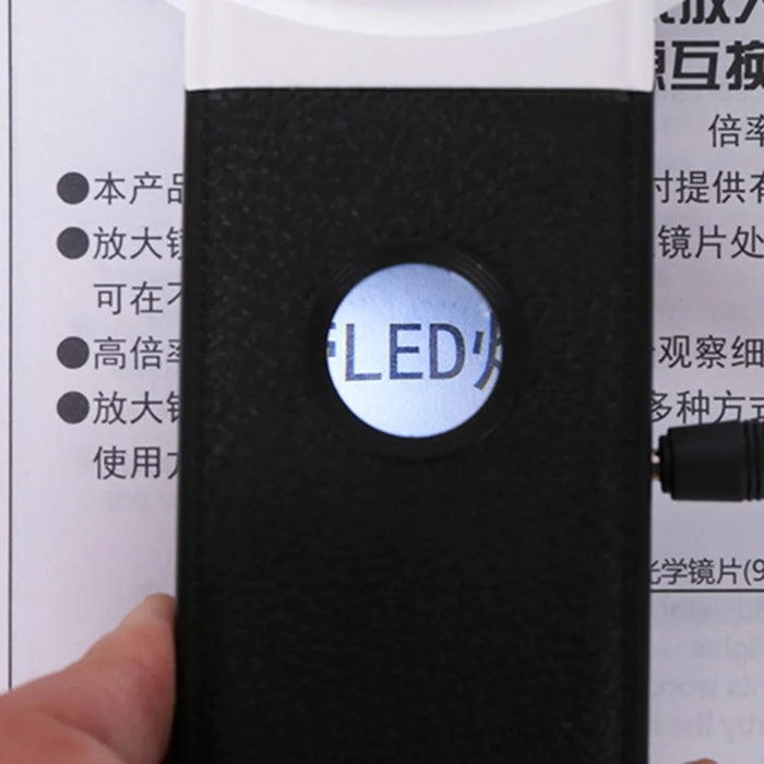 7018C 110mm LED Magnifier Money Cash Identification Foldable Design 3.5X 25X Magnifying Glass - 4