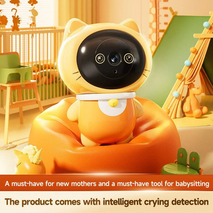 Robot Cat WiFi Baby Monitor Camera Wall Mounted Two Way Audio Cam with 32G TF Card - 2