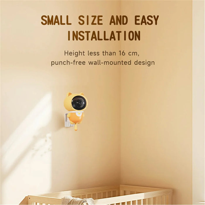 Robot Cat WiFi Baby Monitor Camera Wall Mounted Two Way Audio Cam with 32G TF Card - 6