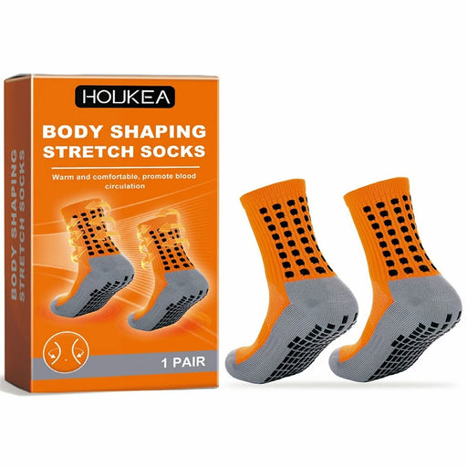 HOUKEA HK-A07-0002-01 Non Slip Mid Calf Sports Socks Dots Design Breathable Foot Care Socks - 1