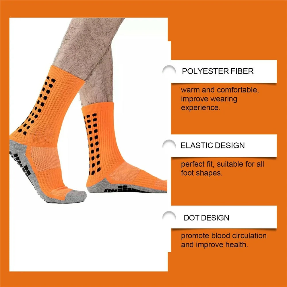 HOUKEA HK-A07-0002-01 Non Slip Mid Calf Sports Socks Dots Design Breathable Foot Care Socks - 3