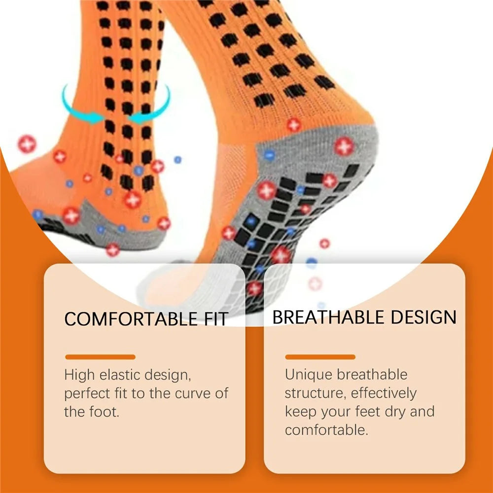 HOUKEA HK-A07-0002-01 Non Slip Mid Calf Sports Socks Dots Design Breathable Foot Care Socks - 5