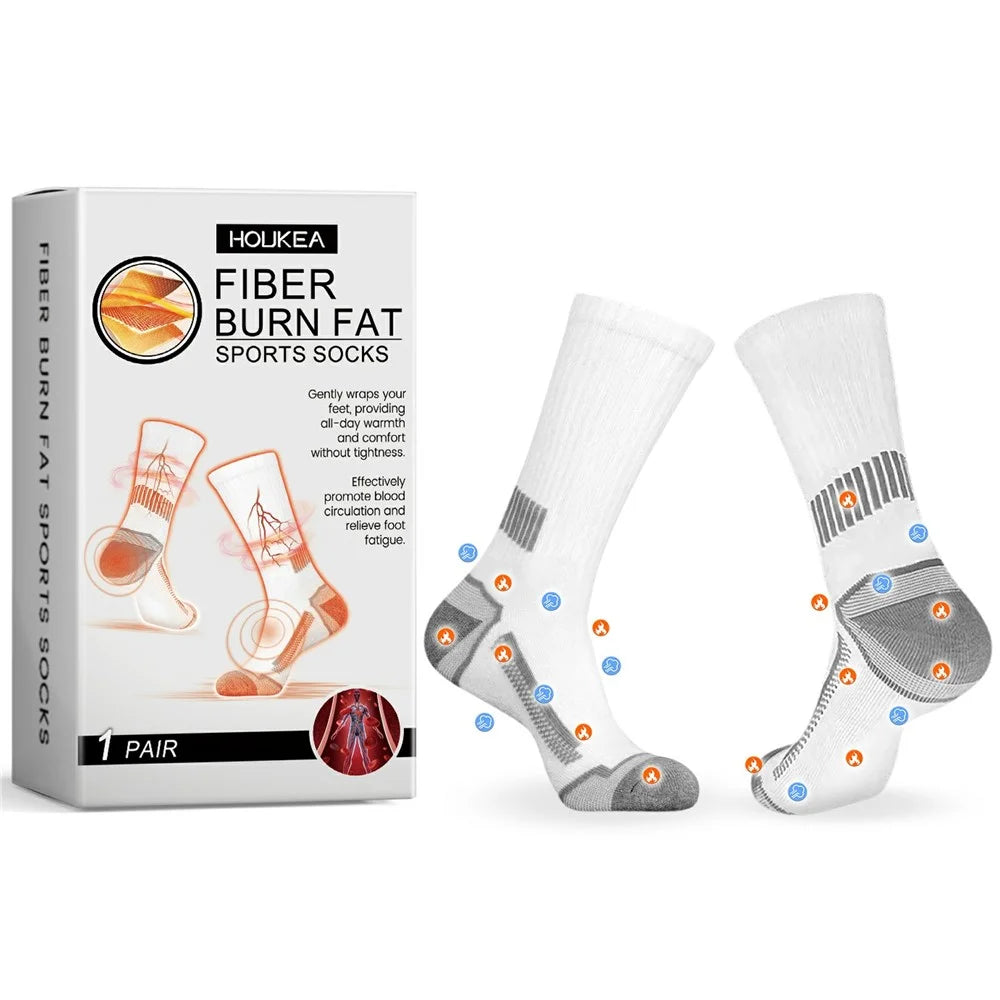 HOUKEA HK-B05-0025-01 1 Pair Foot Care Socks Non Slip Elastic Mid Calf Sports Socks - 1