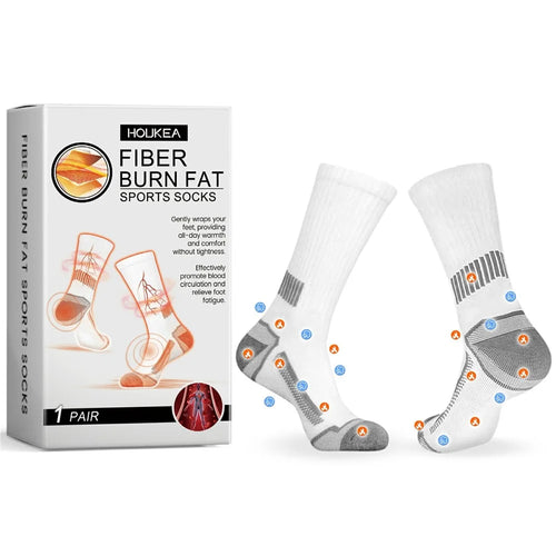 HOUKEA HK-B05-0025-01 1 Pair Foot Care Socks Non Slip Elastic Mid Calf Sports Socks - 1