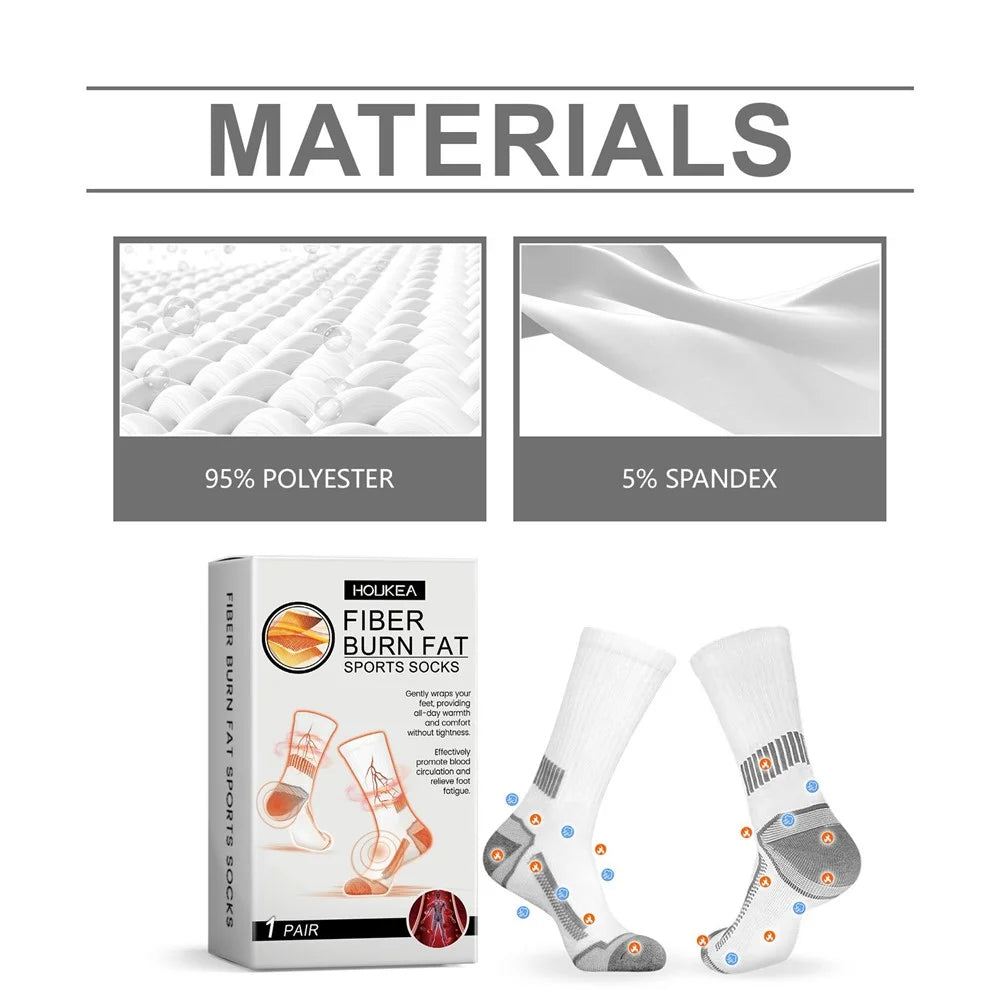 HOUKEA HK-B05-0025-01 1 Pair Foot Care Socks Non Slip Elastic Mid Calf Sports Socks - 5