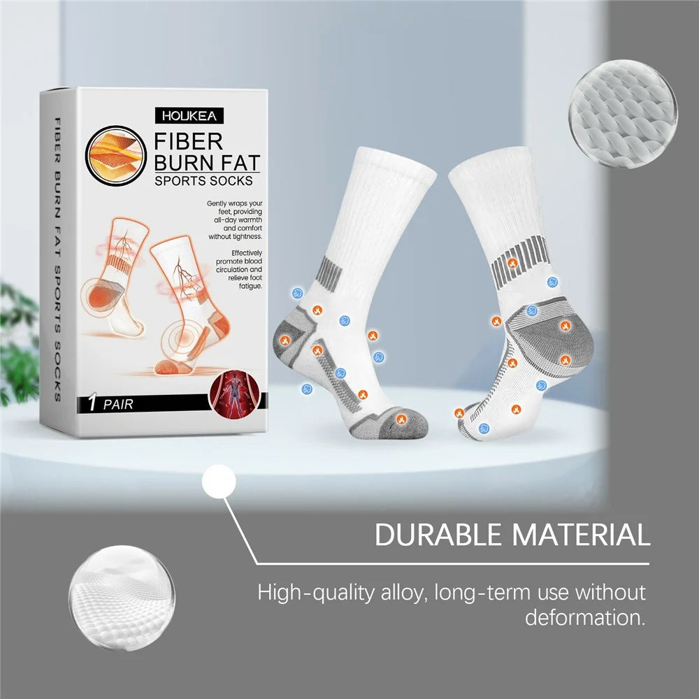 HOUKEA HK-B05-0025-01 1 Pair Foot Care Socks Non Slip Elastic Mid Calf Sports Socks - 7