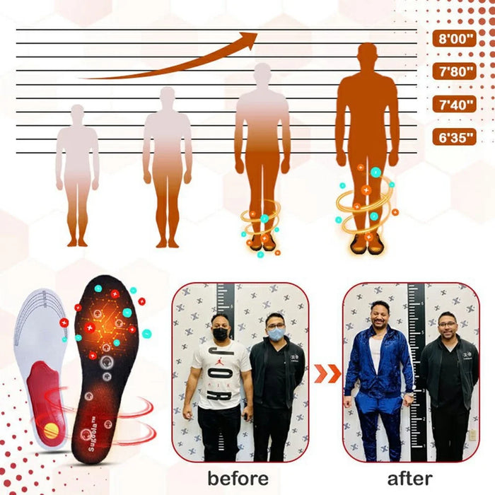 SUGOOLA HK-B05-0029-01 Infrared Therapy Orthopedic Arch Support Insoles Height Increase Shoes Pads - 5