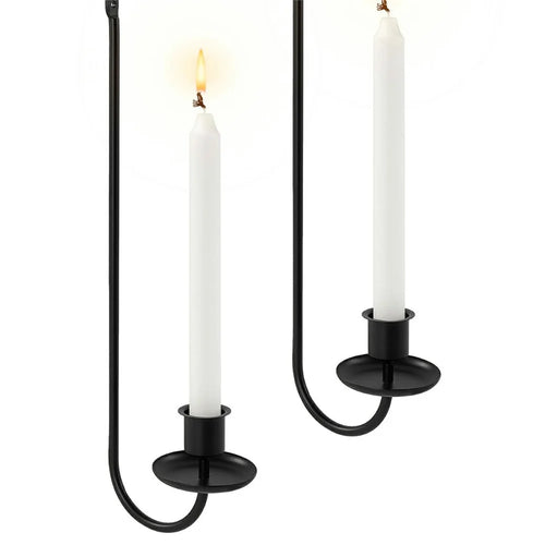 2Pcs Wall Mounted Candle Holder Iron Art L Shaped Decorative Candlestick Rack - 1