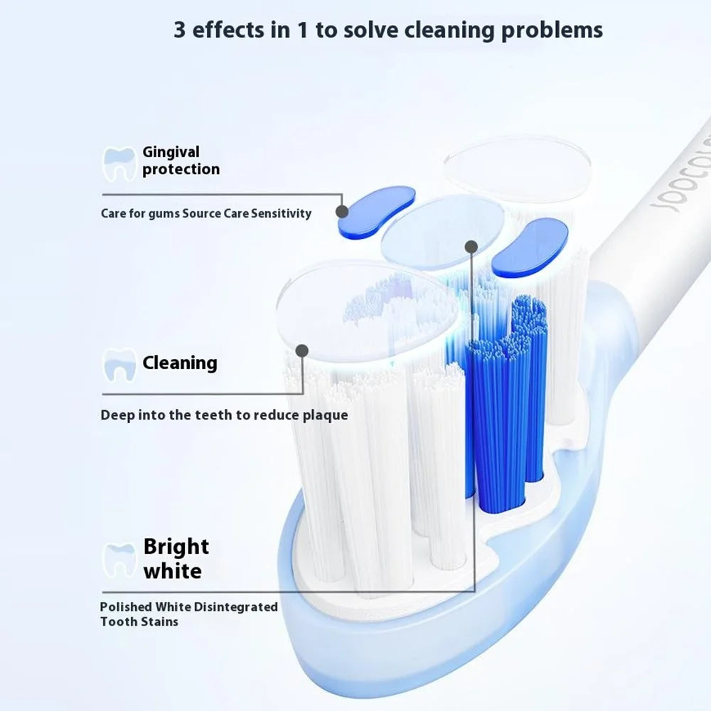 XIAOMIYOUPIN 2Pcs For Soocas Adult Electric Toothbrush Cloudsense Whitening Toothbrush Heads (Chinese Version) - White - 7