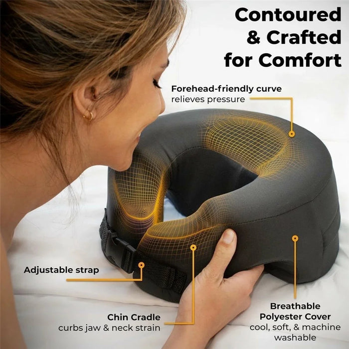 3 in 1 Face Down Pillow Memory Foam Neck Support Travel Cushion for Rest Massage Recovery - 3