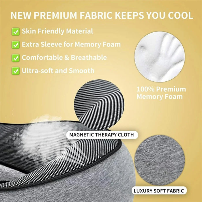 Memory Foam Snail Travel Pillow Portable U-Shaped Airplane Office Nap Neck Support Pillow - Grey - 3