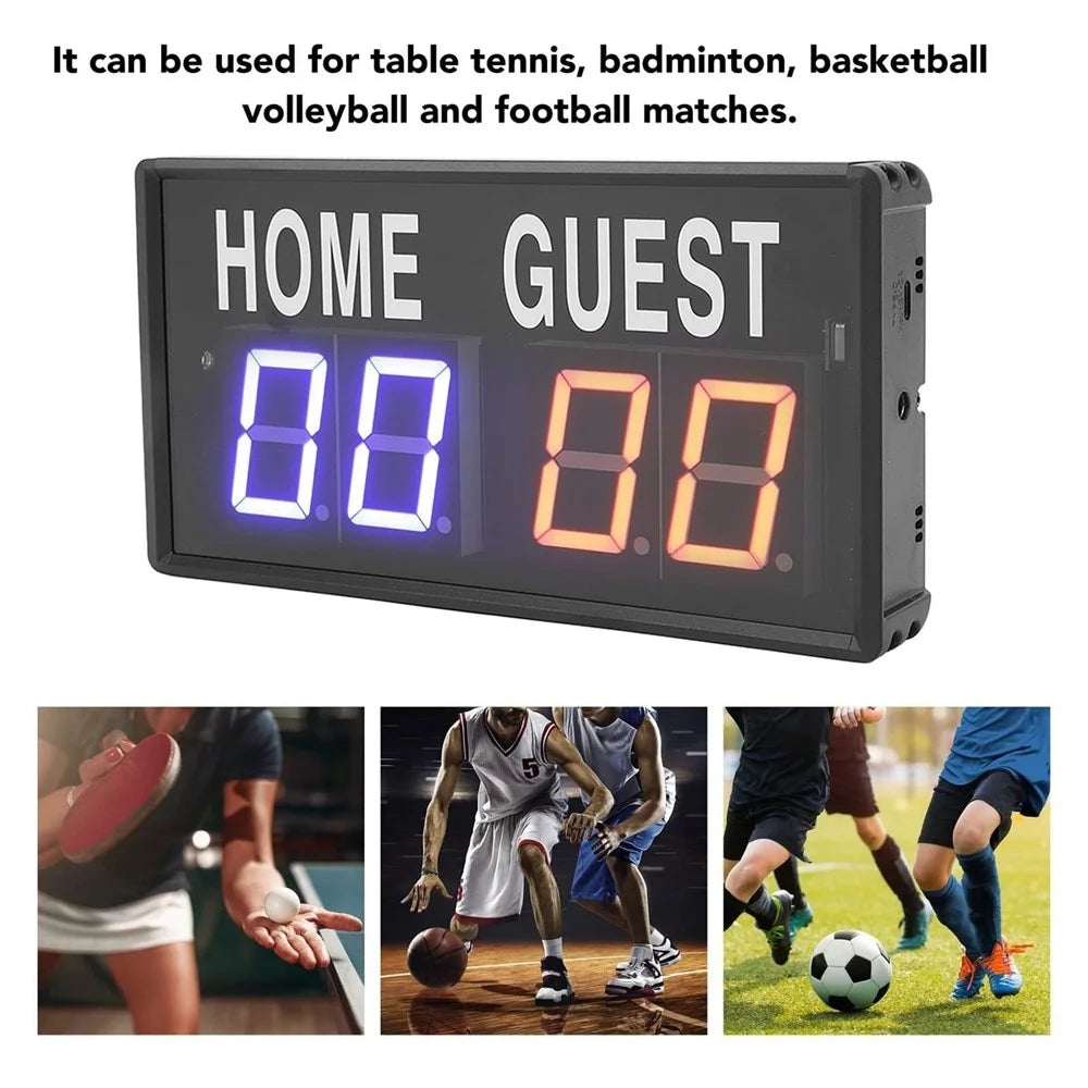Electronic Scoreboard Aluminum Alloy LED Display Sports Score Keeper with Remote Control - 2