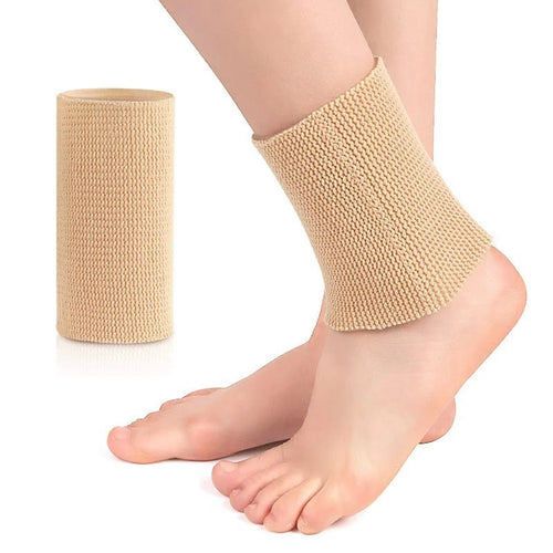 Ankle Support Brace Compression Sleeve Elastic Bandage Foot Heel Protector Gift - Nude - 1