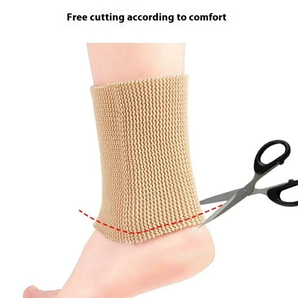 Ankle Support Brace Compression Sleeve Elastic Bandage Foot Heel Protector Gift - Nude - 5