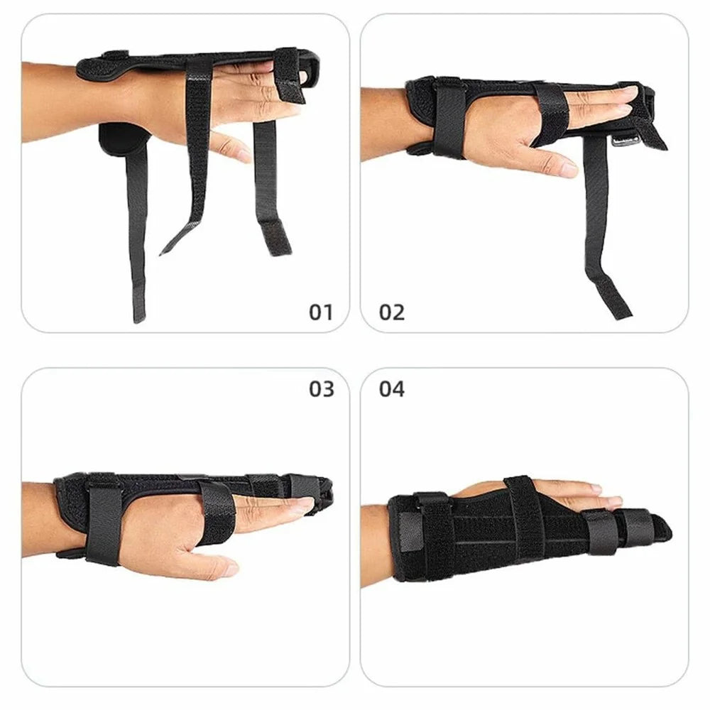 025 Finger Splint Brace 2 Digit Adjustable Breathable Finger Support with Adjustable Straps - M - 4