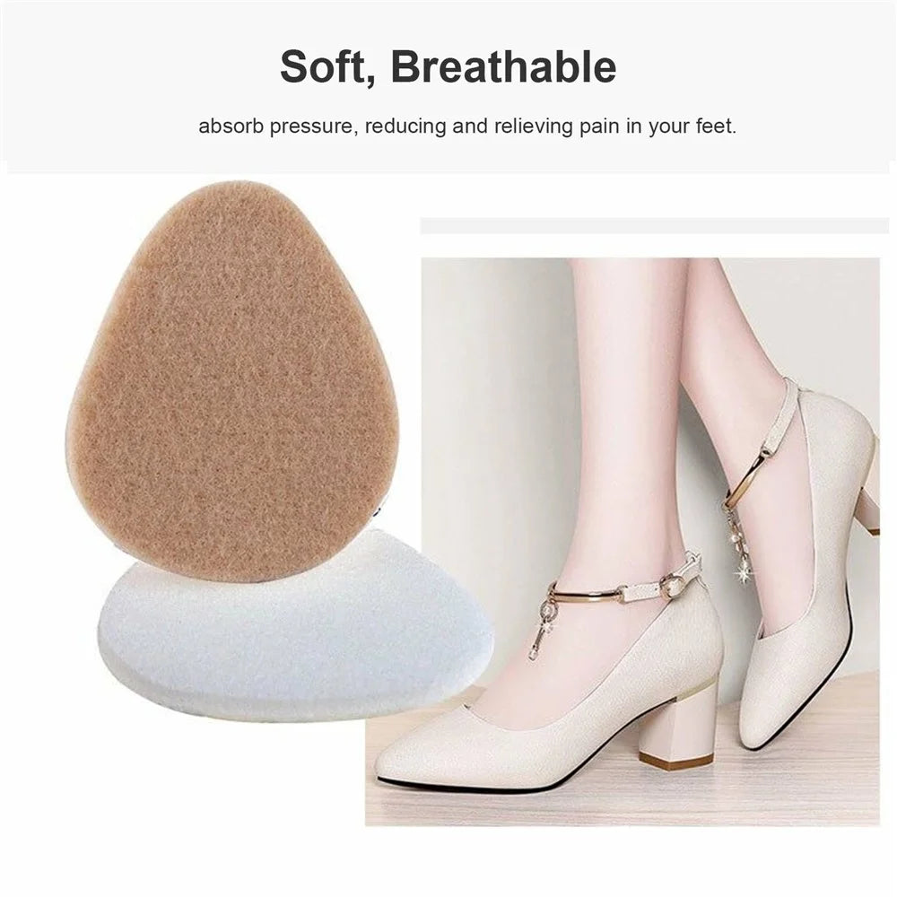 1 Pair Peach Shape Thickened Half Insoles High Heel Cushion Pads Wool Forefoot Inserts - Nude - 2