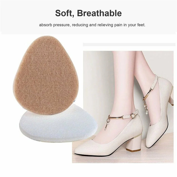 1 Pair Peach Shape Thickened Half Insoles High Heel Cushion Pads Wool Forefoot Inserts - Nude - 2