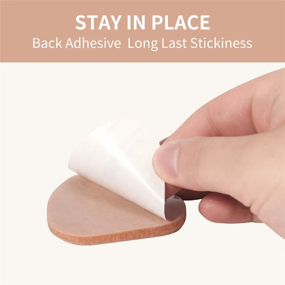1 Pair Peach Shape Thickened Half Insoles High Heel Cushion Pads Wool Forefoot Inserts - Nude - 3