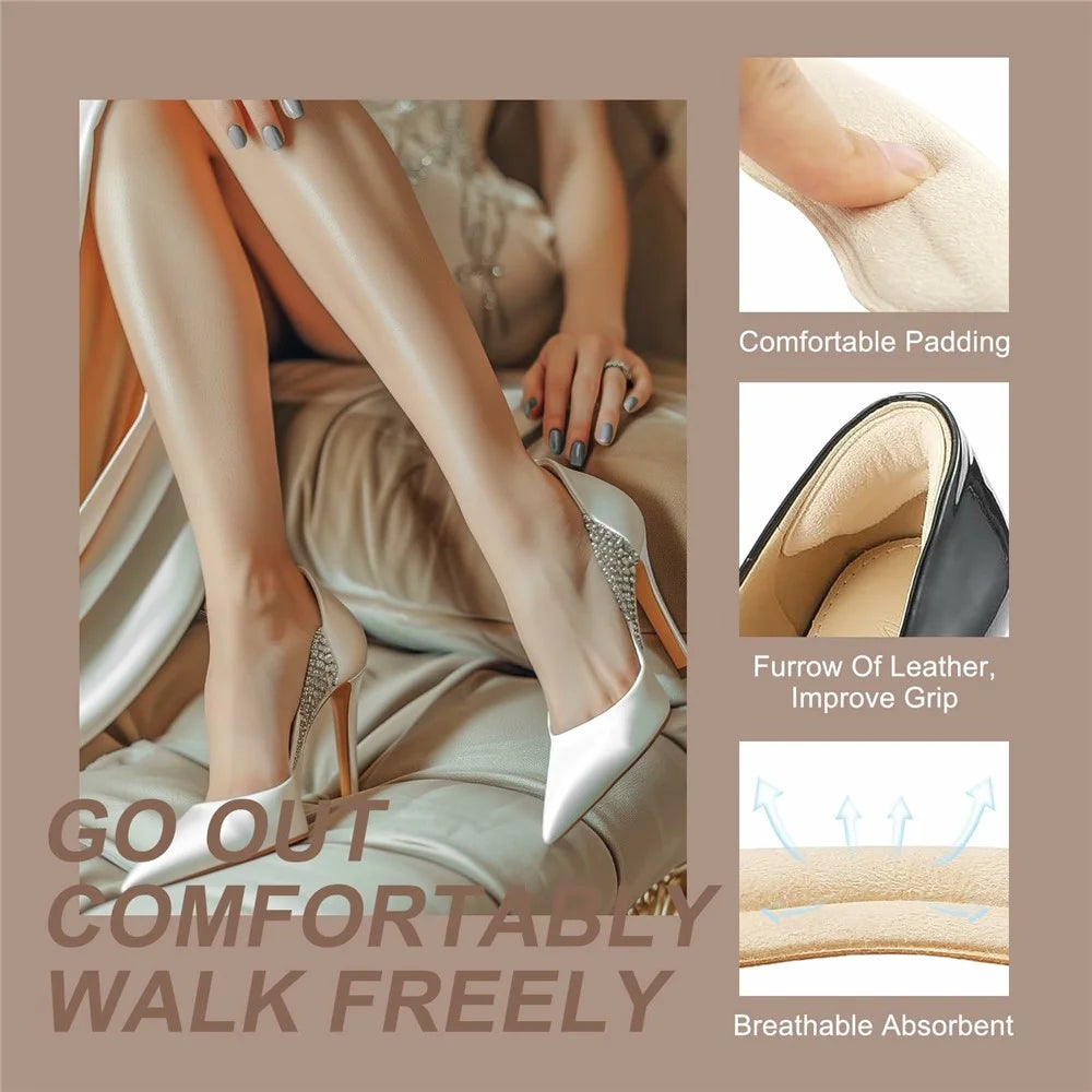 062 1 Pair Sponge Heel Pads Thickened Anti Wear Invisible Shoes Inside Heel Sticker - Black - 3