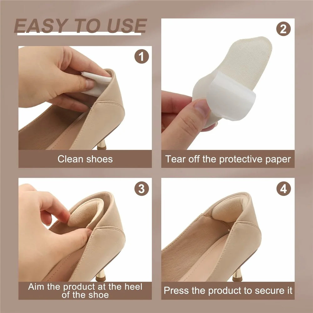 062 1 Pair Sponge Heel Pads Thickened Anti Wear Invisible Shoes Inside Heel Sticker - Black - 6