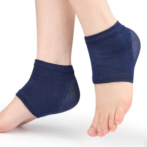 008 1 Pair Gel Heel Socks Cracked Foot Repair Moisturizing Sleeves Half Toe Anti Crack Protector Gift - Blue - 1