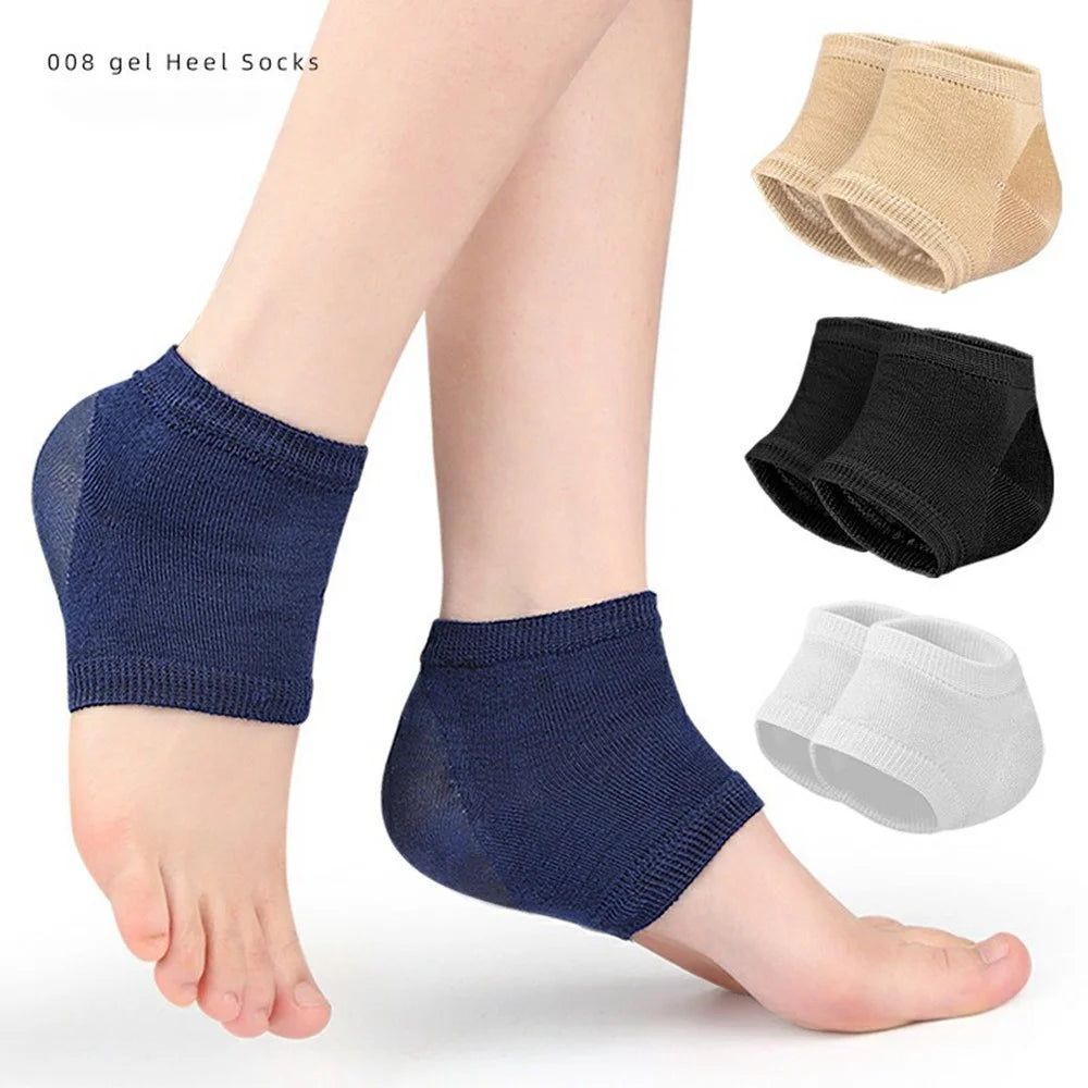008 1 Pair Gel Heel Socks Cracked Foot Repair Moisturizing Sleeves Half Toe Anti Crack Protector Gift - Blue - 2