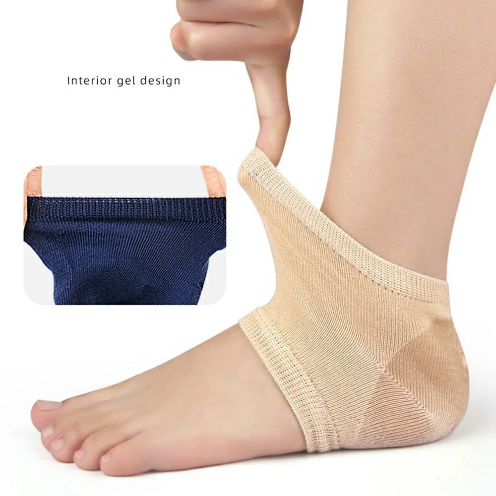 008 1 Pair Gel Heel Socks Cracked Foot Repair Moisturizing Sleeves Half Toe Anti Crack Protector Gift - Blue - 3