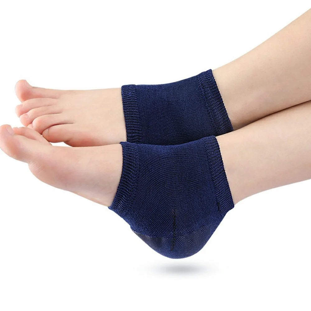 008 1 Pair Gel Heel Socks Cracked Foot Repair Moisturizing Sleeves Half Toe Anti Crack Protector Gift - Blue - 5