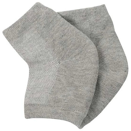 001 1 Pair Gel Heel Crack Socks Half Cut Mesh Breathable Cotton Socks Heel Protection Gift - Grey - 1